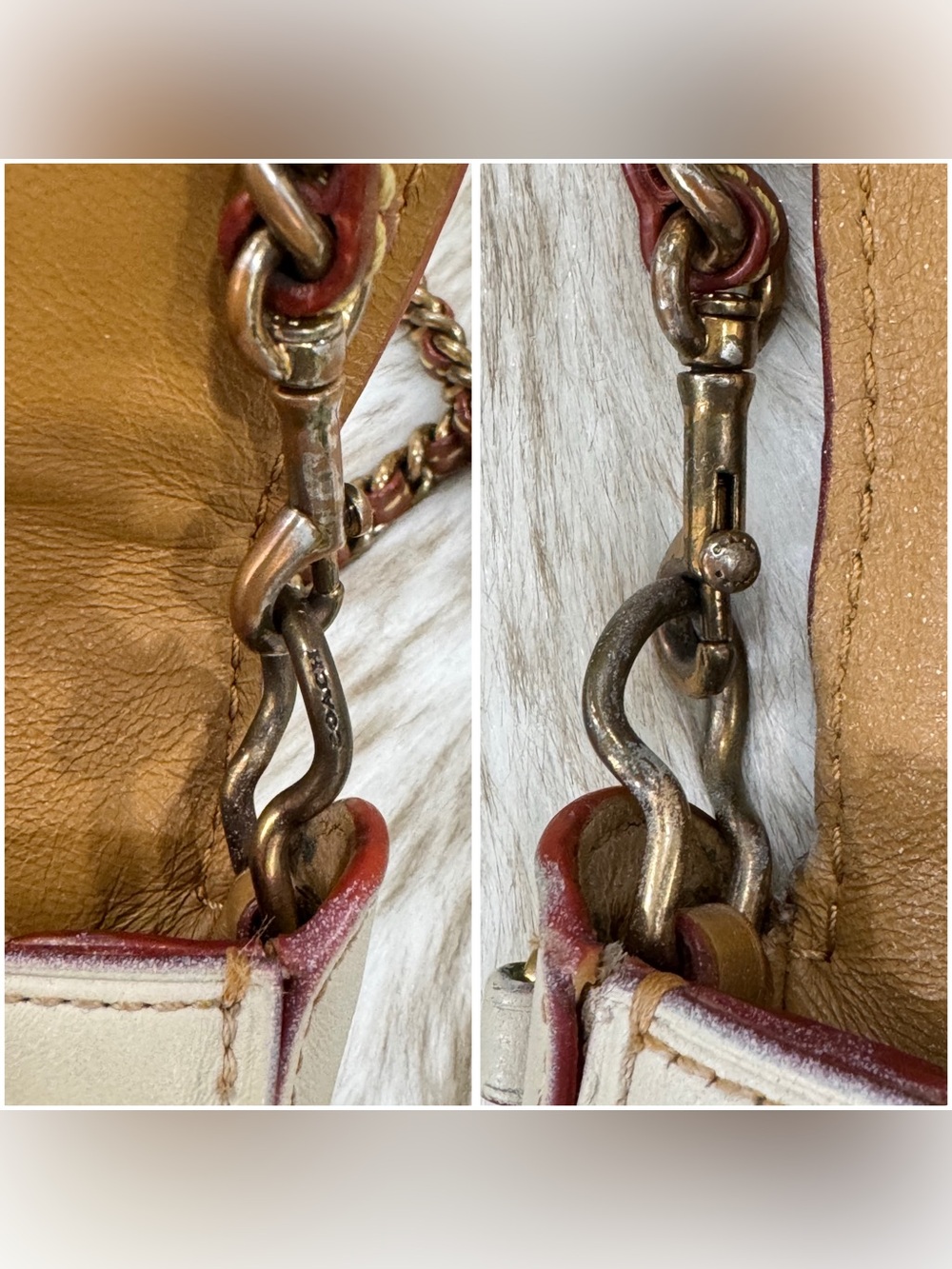 Coach Tea Rose Cream Floral Appliqué Crossbody with Gold Chain - Picture 17 of 17
